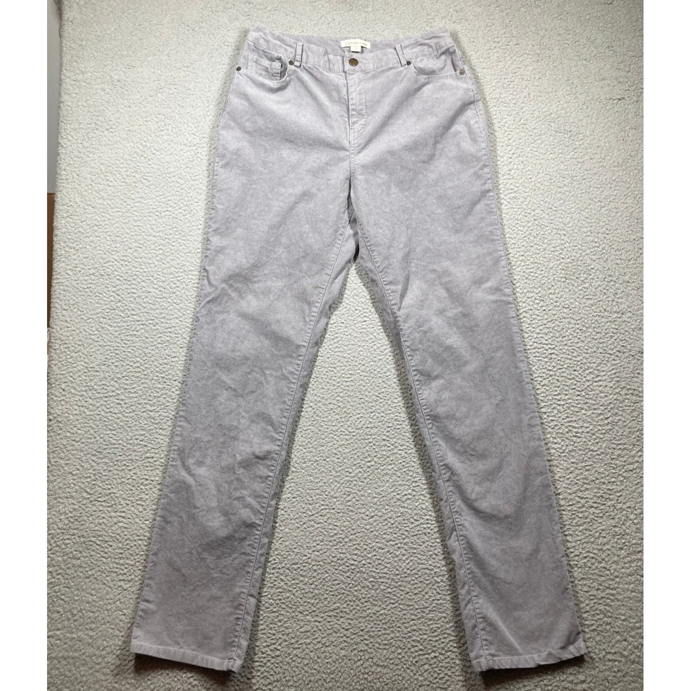 Women’s Light Grey Corduroy Pants Size 10 Tall